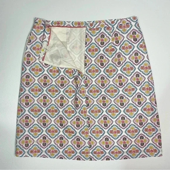 NWT Boden 10R Multicolor Geometric Pencil Skirt 100% Cotton - Picture 2 of 6